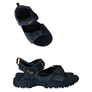 Nike ACG Kids Boys Navy Blue Orange Strappy Sport Hiking Sandals Size 11C